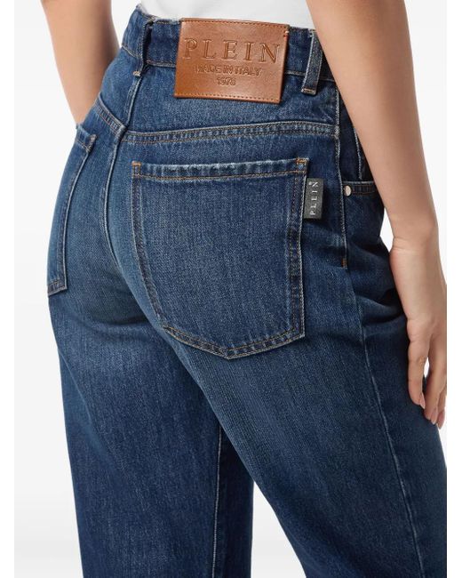 Jeans Con Design A Cinque Tasche di Philipp Plein in Blue