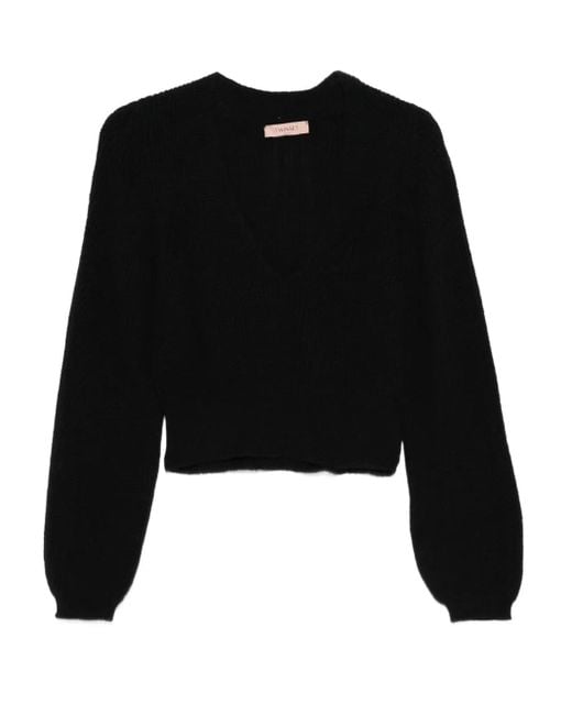 Twinset Trui Met V-Hals En Lange Mouwen in het Black