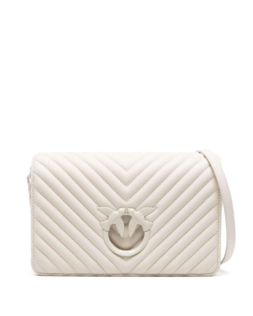 Pinko Natural Love Click Classic Leather Crossbody Bag
