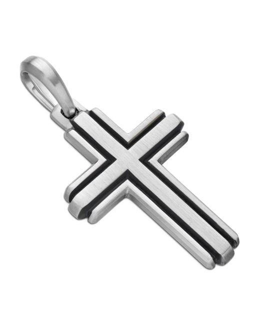 David Yurman White Sterling Deco Cross Pendant (34Mm) for men