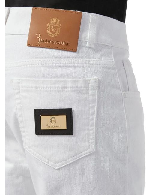 Billionaire White Pantalon À Patch Logo for men
