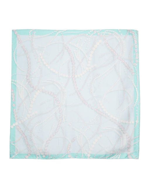 Lanvin Blue Pearl-print Silk Scarf