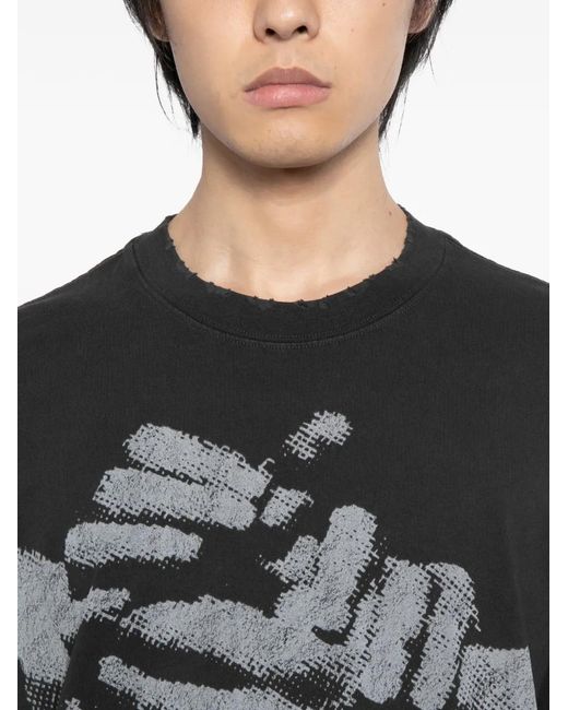 WARMAN Black Graphic-Print T-Shirt for men