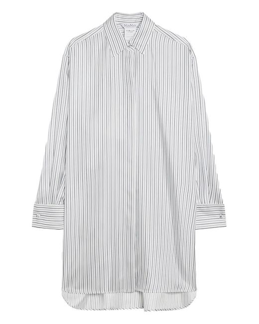 Max Mara Gestreept Blouse in het White