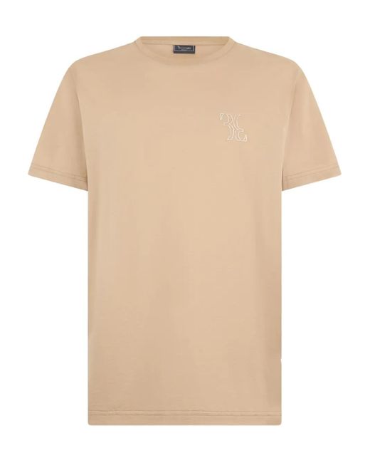 Billionaire Natural Round-Neck Logo-Embroidered T-Shirt for men