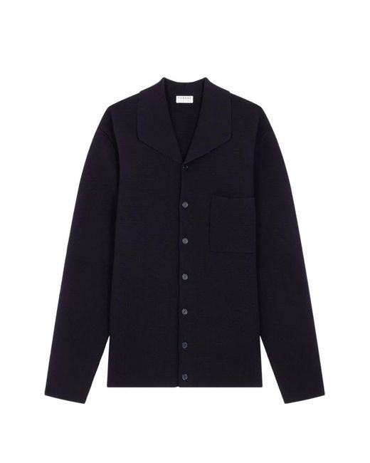 Fursac Blue Single-Breasted Cardigan for men