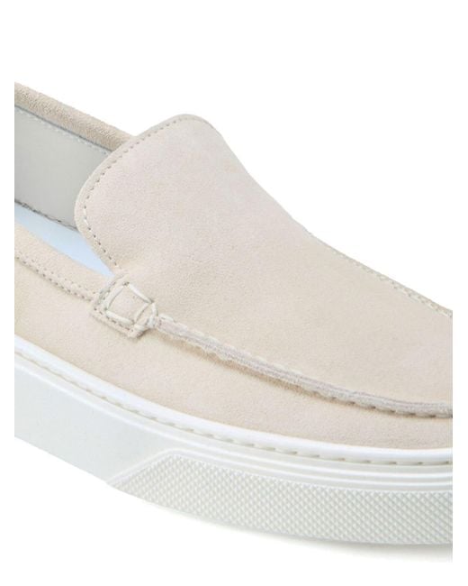 Woolrich White Suede Slip-on Loafers