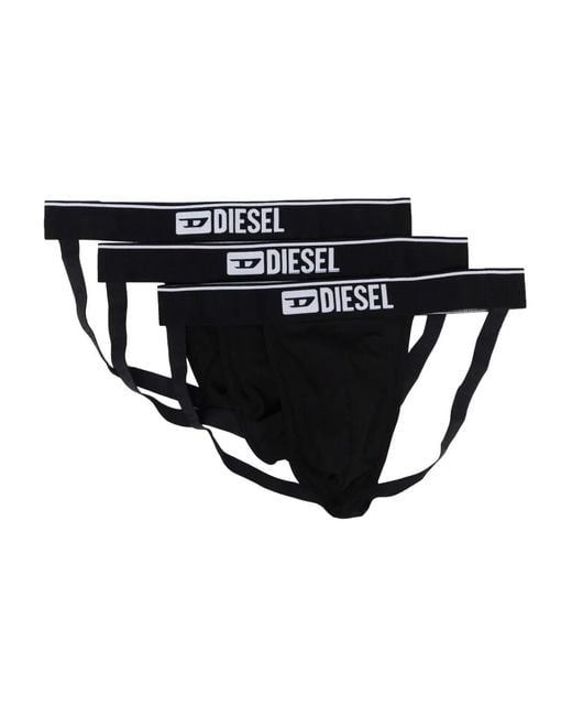 DIESEL Black Umbr-Jocky Jockstraps (Pack Of Three) for men