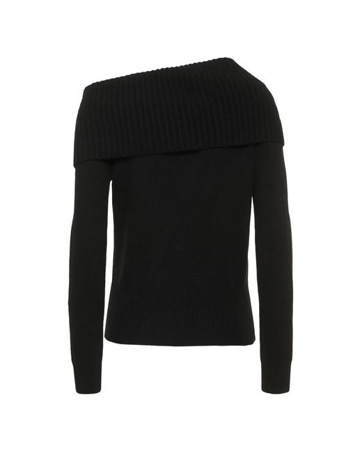 Michael Kors Black Pull En Cachemire À Encolure Asymétrique