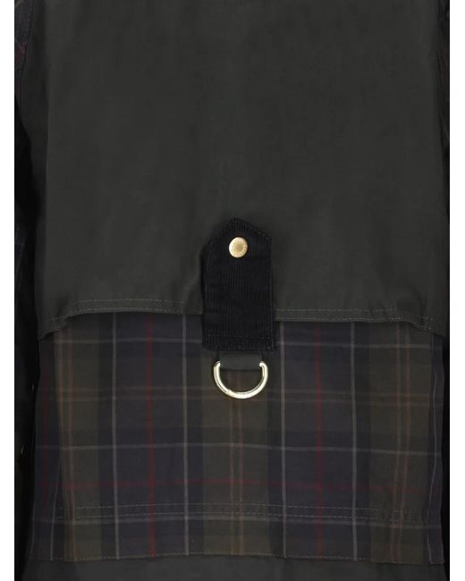 Barbour Black Truro Tartan-Print Corduroy-Collar Jacket