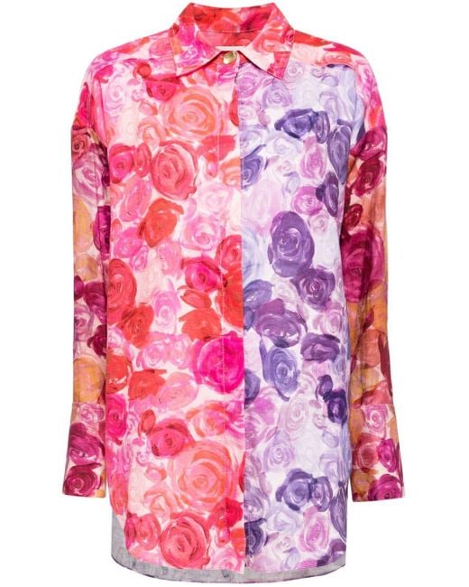 Camisa con estampado de rosas Aje. de color Pink
