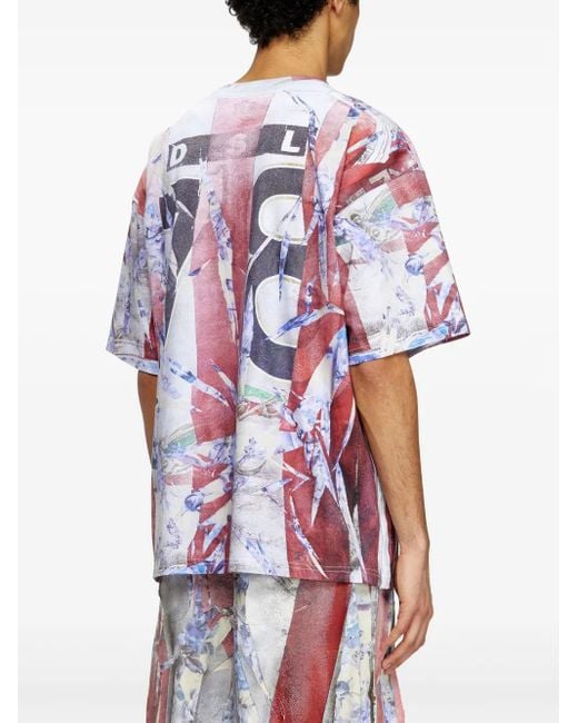 DIESEL Gebleekt T-Shirt in het Multicolor voor heren
