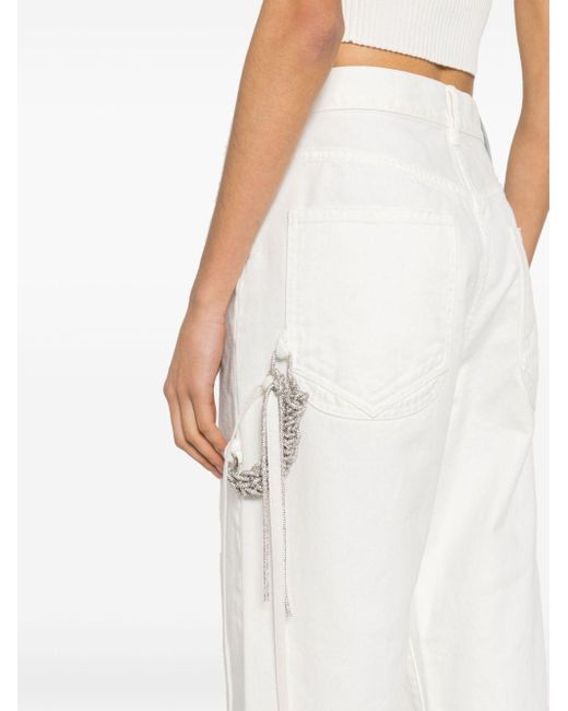 DARKPARK White Lisa Mid-rise Wide-leg Jeans
