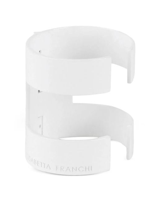 Elisabetta Franchi White Rigid Bracelet With Logo