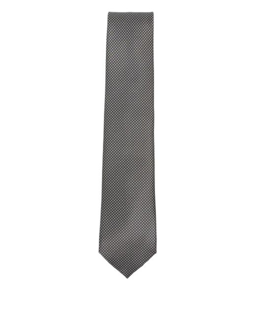 Corbata de seda con motivo geométrico Brioni de hombre de color Gray