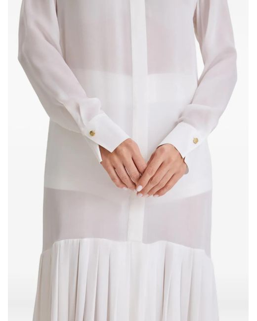 Il Volo White Noa Pleated Shirt Dress