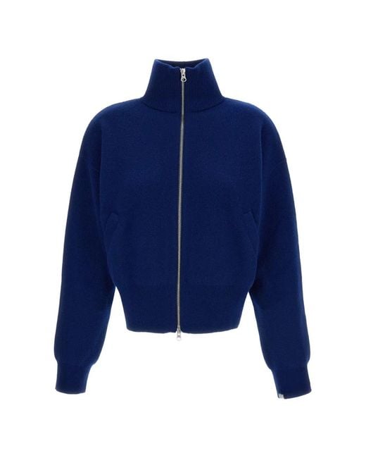 Extreme Cashmere Blue X N.385 Zip-Up Jacquard-Knit Cardigan