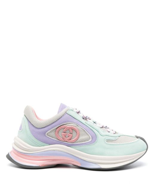 Gucci White Interlocking G Panelled Sneakers