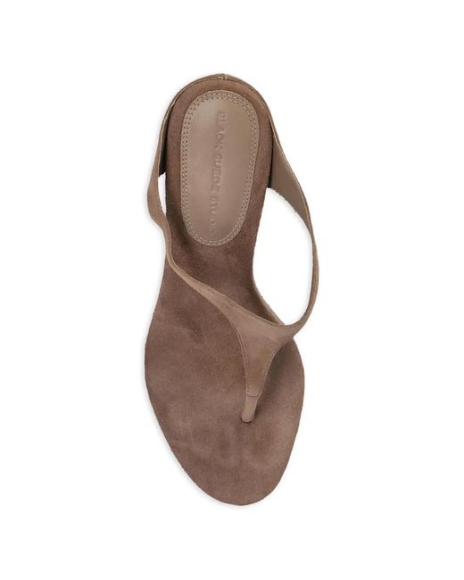 Black Suede Studio Brown Laurel Leather Heeled Sandals