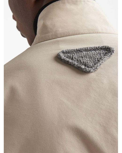 Prada Natural Triangle-logo Zip-up Jacket for men