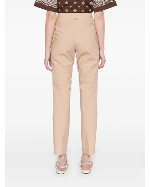 Twinset Natural Logo-Plaque Tailored Trousers