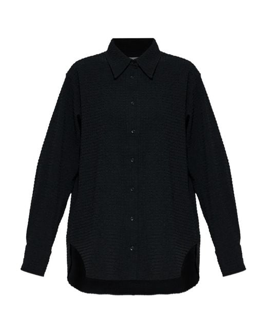 Hunza G Oversized Seersucker Blouse in het Blue