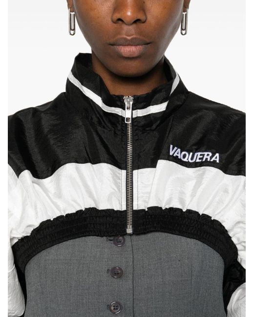 VAQUERA Black Logo-embroidered Cropped Jacket