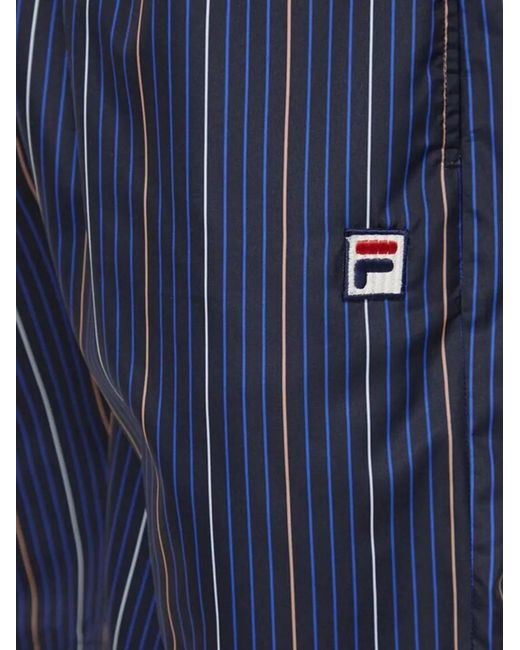 Fila Blue Striped Logo Shorts for men