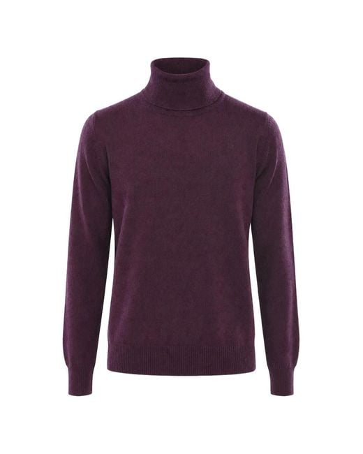 Malo Purple Turtleneck Long-Sleeve Sweater