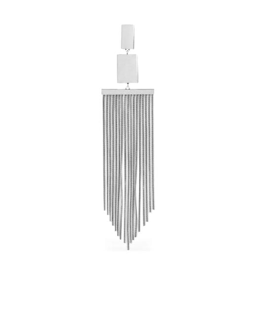 Isabel Marant White Square Fringe Earrings