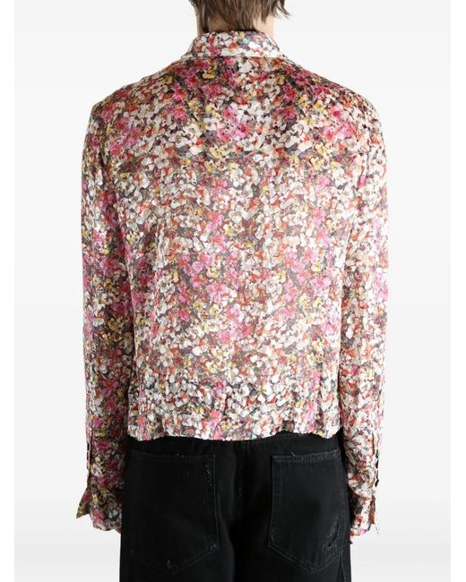 SAPIO Pink Devoré Floral Shirt