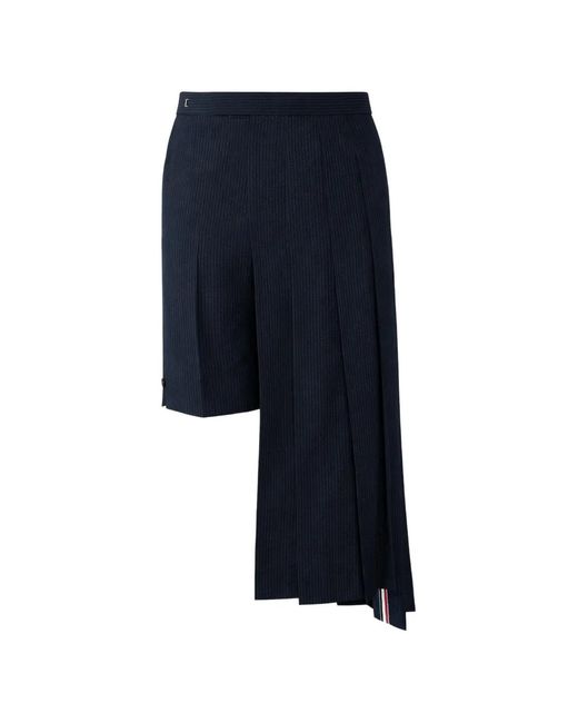 Thom Browne Blue Pleated Utility Skirt for men