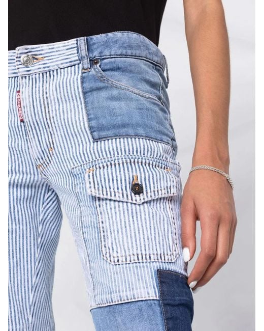 DSquared² Jeans Met Patchwork in het Blue