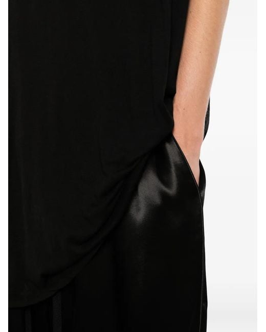 Ann Demeulemeester Black Drawstring Satin Shorts for men