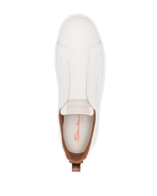 Santoni Klassische Slip-On-Sneakers in White für Herren