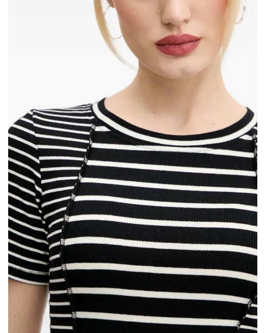 Desigual Black Striped Short-Sleeved T-Shirt