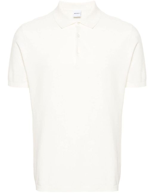 Aspesi Short-sleeve piqué polo shirt in White für Herren
