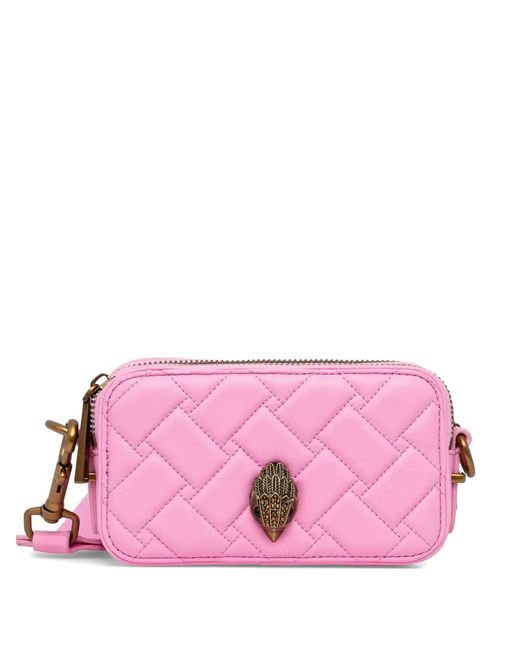 Kurt Geiger Pink Kensington Quilted Leather Shoulder Bag