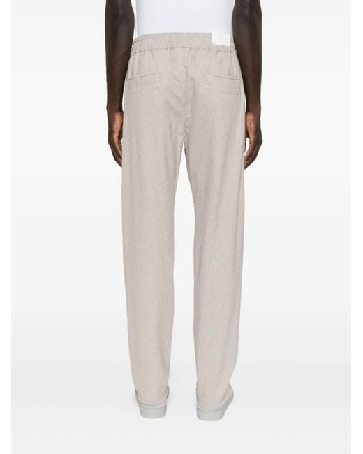 Eleventy White Elastic-Waistband Trousers for men