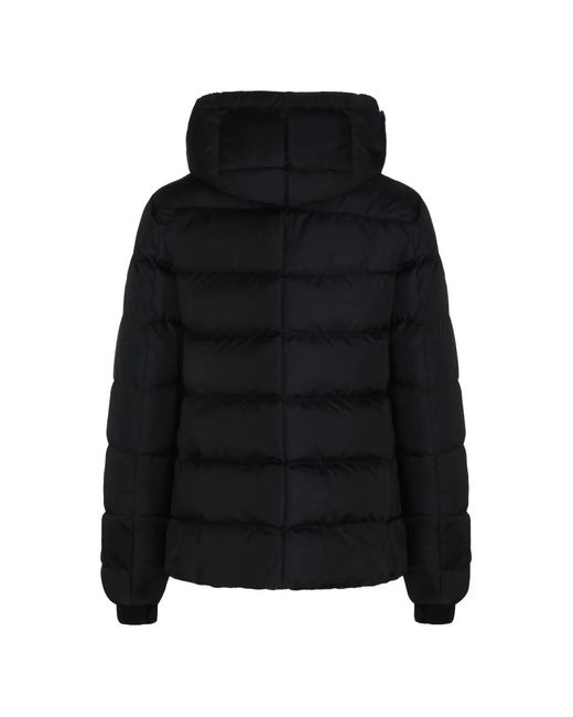 Herno Black Quilted Hooded Jacket