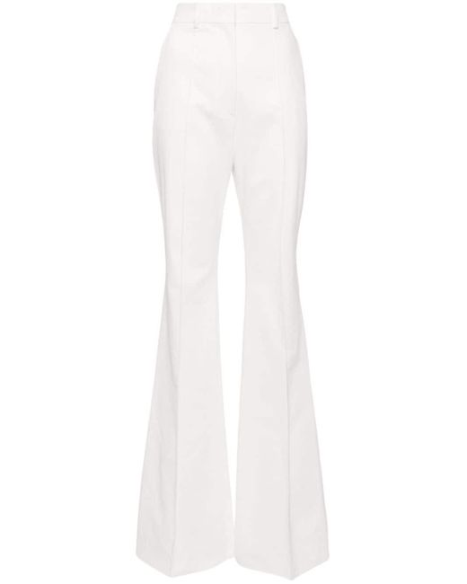 Sportmax White Twill Wide-leg Trousers