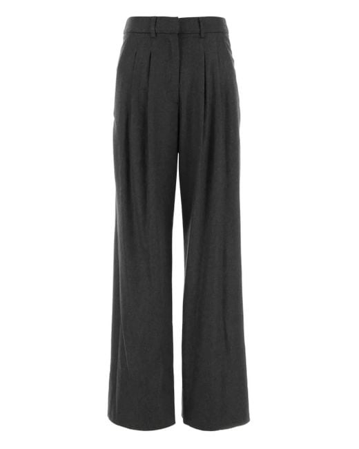 PT Torino Black Pleated Front-Pockets Trousers