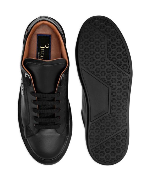 Zapatillas con placa del logo Billionaire de hombre de color Black