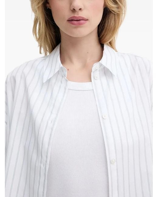 Samsøe & Samsøe White Samarika Pinstripe Shirt