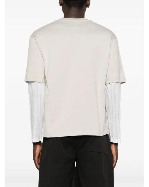 Woc White Adana Striped Long-Sleeve T-Shirt for men
