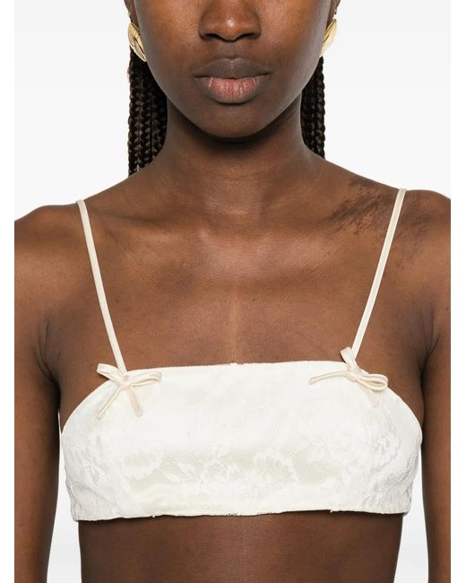 AYA MUSE White Eteri Lace Cropped Top