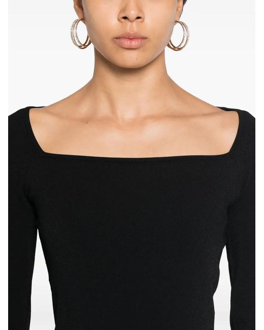 McQueen Black Ribbed-Knit Top