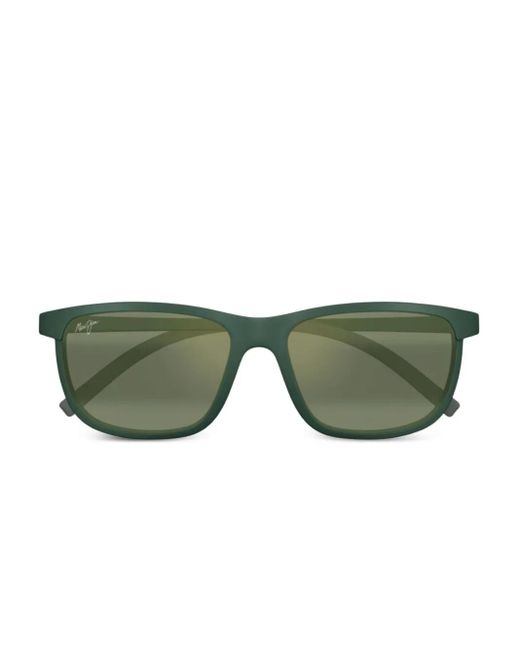 Maui Jim Zonnebril Met Rechthoekig Mat Montuur in het Green