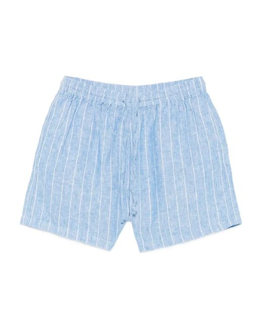 Samsøe & Samsøe Blue Gestreifte Maren Leinenshorts