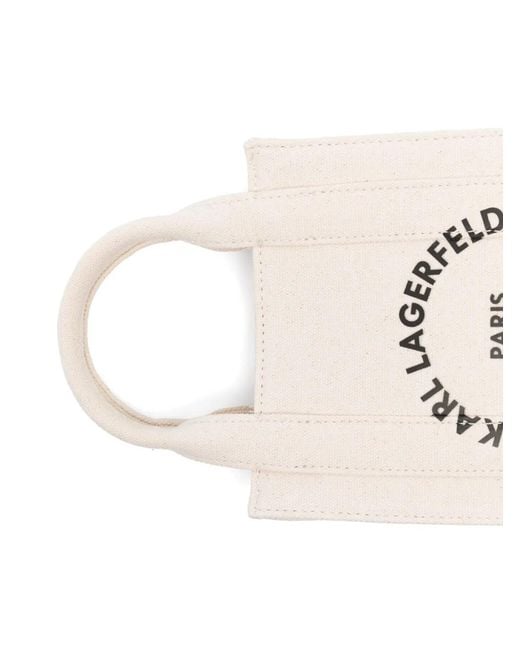 Karl Lagerfeld White Small Rue St-Guillaume Tote Bag